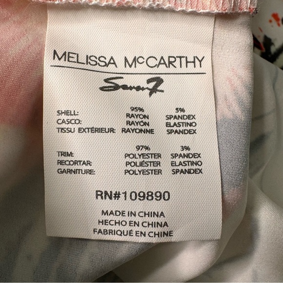 Melissa McCarthy Seven White Vneck Floral Tunic Blouse Size 3x NWT - Picture 10 of 11